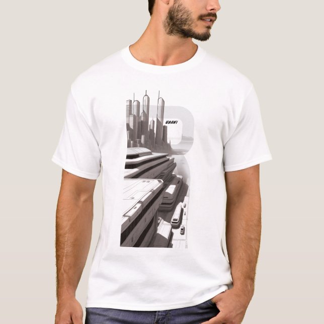 Camiseta de ciencia ficción que recorre el frente  (Anverso)