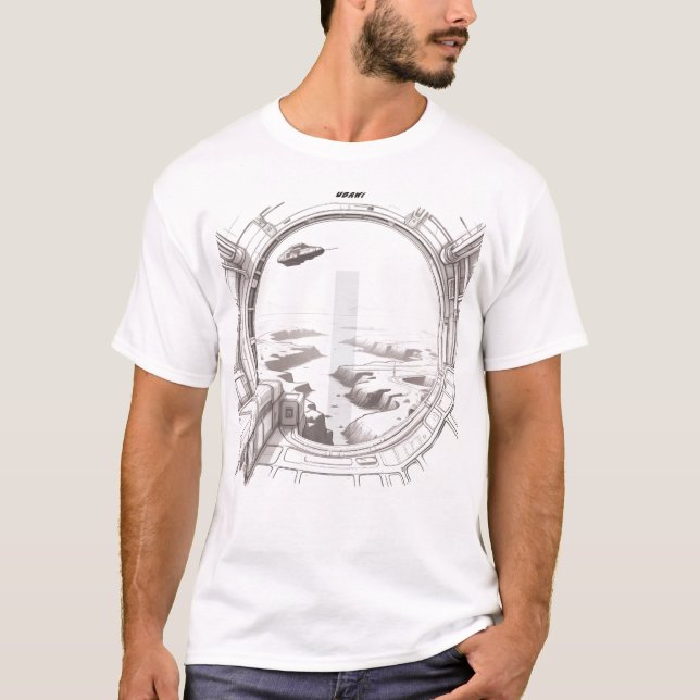Camiseta de ciencia ficción que recorre el frente  (Anverso)