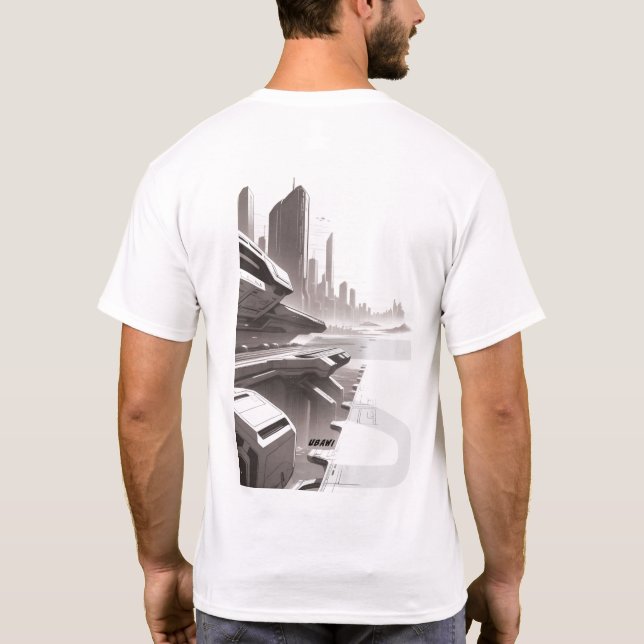 Camiseta de ciencia ficción que recorre el univers (Reverso)