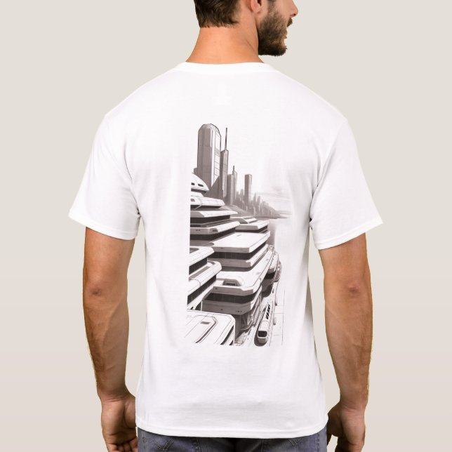Camiseta de ciencia ficción que recorre el Univers (Reverso)