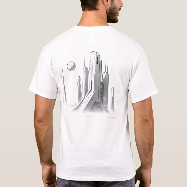 Camiseta de ciencia ficción que recorre el univers (Reverso)