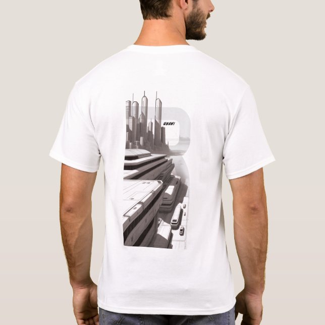 Camiseta de ciencia ficción que recorre el univers (Reverso)