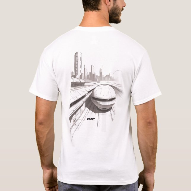 Camiseta de ciencia ficción que recorre el univers (Reverso)