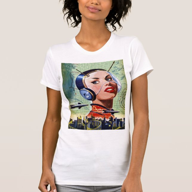 Camiseta de ciencia ficción retro para mujeres (Anverso)