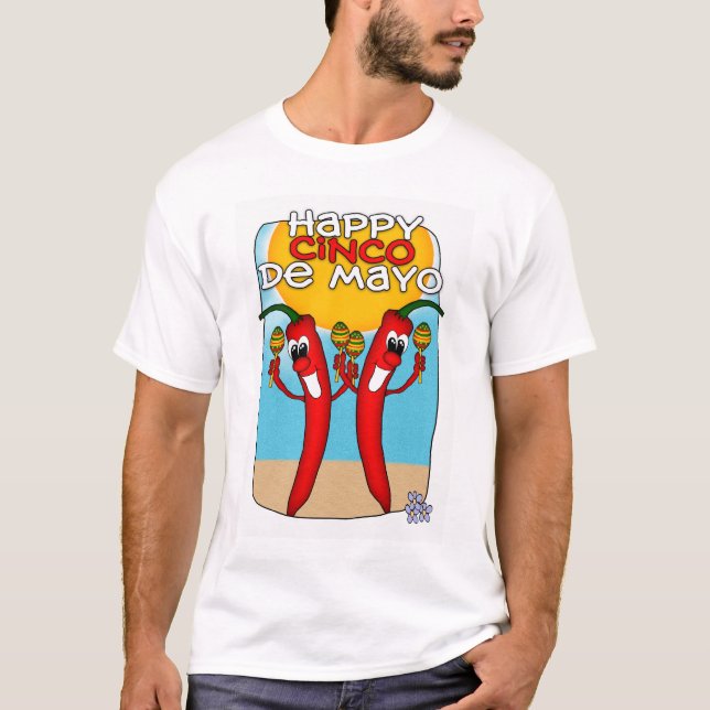 Camiseta de Cinco De Mayo para las pimientas de (Anverso)