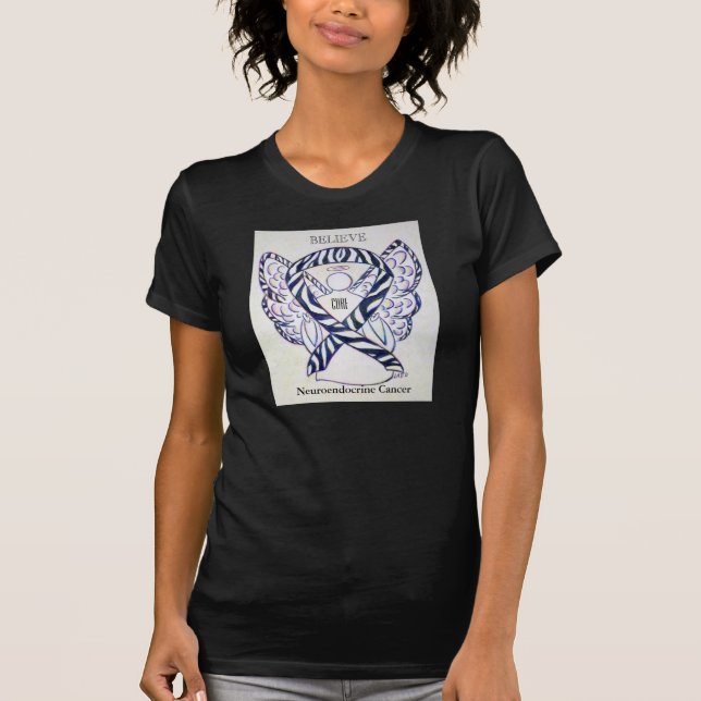Camiseta de Cinta de Cáncer Neuroendocrino Cebra C (Anverso)
