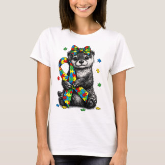 Camiseta de cinta de rompecabezas de nutria de Hig
