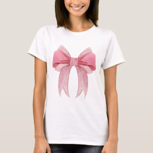 Camiseta De Cinta Glosada Rosa Coquette