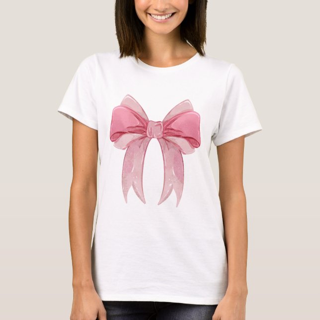 Camiseta De Cinta Glosada Rosa Coquette (Anverso)