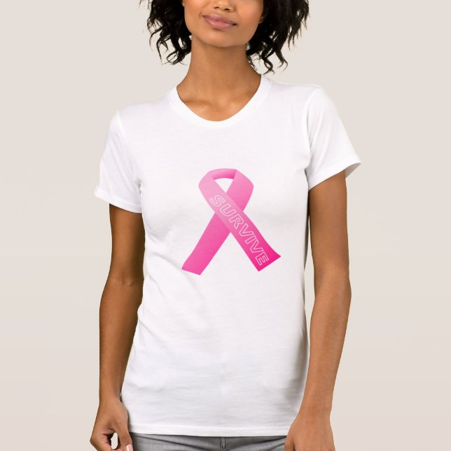 Camiseta de cinta rosa para mujeres (Anverso)