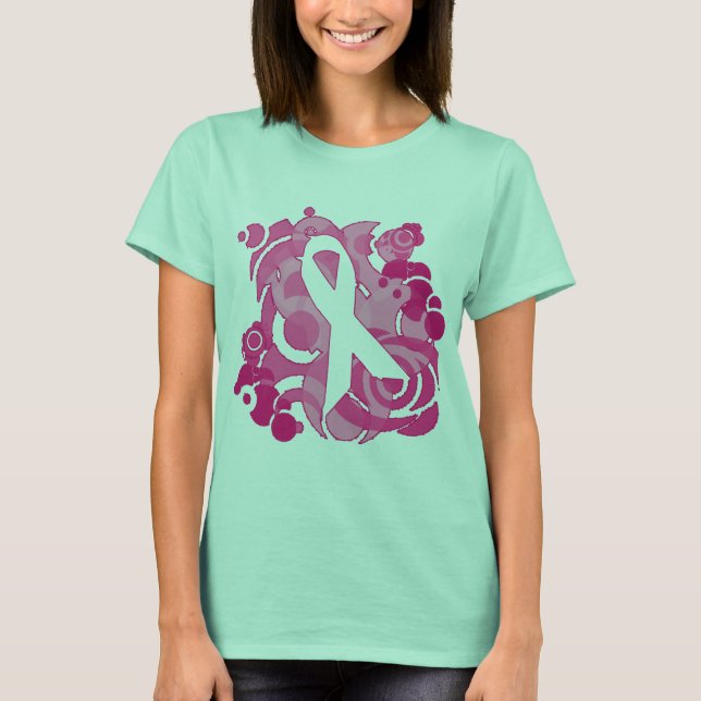 Camiseta de cinta rosada para gráficos de vectores (Anverso)