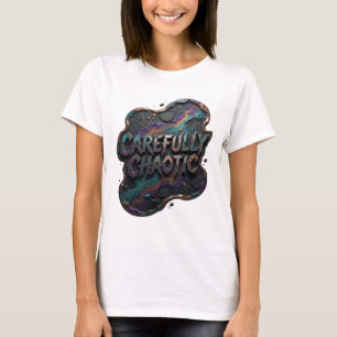 Camiseta de cita CAÓTICA CUIDADOSAMENTE Morado Int