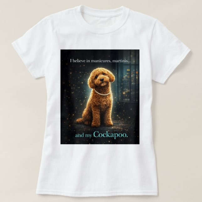 Camiseta de Cita de Cockapoo | Regalo Elegante par (Diseño del anverso)