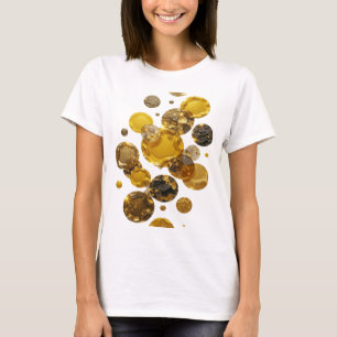 Camiseta de cita de ESFERAS DORADAS de plata limpi