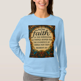 Camiseta de cita de fe de vidrio emplomado