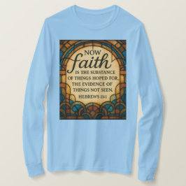Camiseta de cita de fe de vidrio emplomado