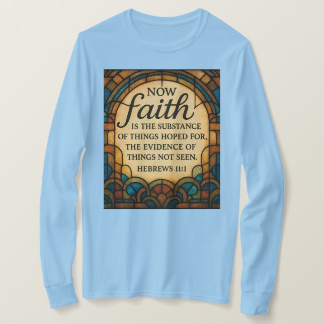 Camiseta de cita de fe de vidrio emplomado (Anverso del diseño)