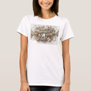 Camiseta de cita de FELIZ CUMPLEAÑOS 4º de colores