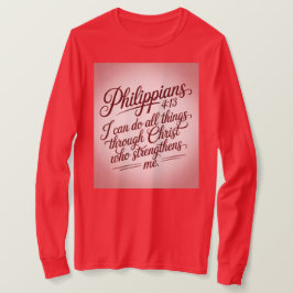 Camiseta de cita de la Biblia de Filipenses en roj