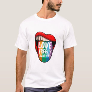 Camiseta de cita de orgullo – Ama libremente, vive