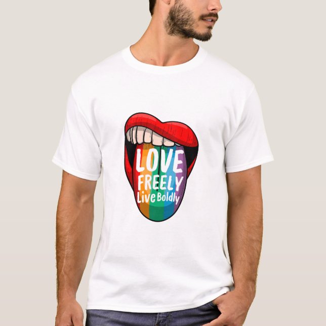 Camiseta de cita de orgullo – Ama libremente, vive (Anverso)