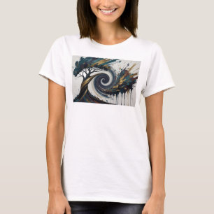 Camiseta de cita en espiral de árbol dorado crujie