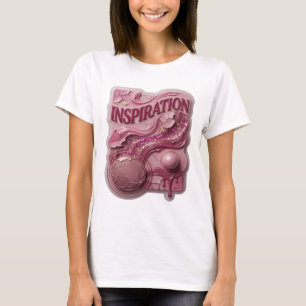 Camiseta de cita inspiradora rosa impactante