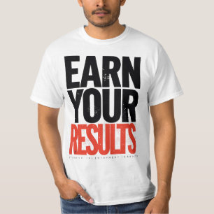 Camiseta de cita motivacional de resultado merecid