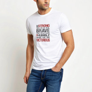 Camiseta de cita motivacional fuerte valiente humi