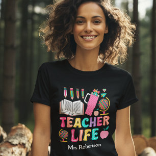 Camiseta de cita retro colorida de la vida del mae