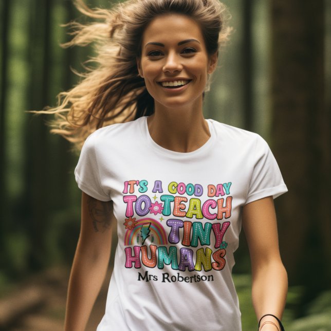 Camiseta de cita retro colorida para maestro (Subido por el creador)