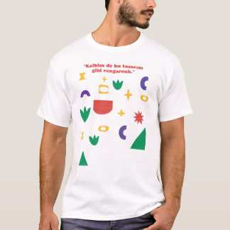 Camiseta de cita turca de formas abstractas colori
