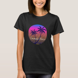 Camiseta de ciudad puesta de sol retro