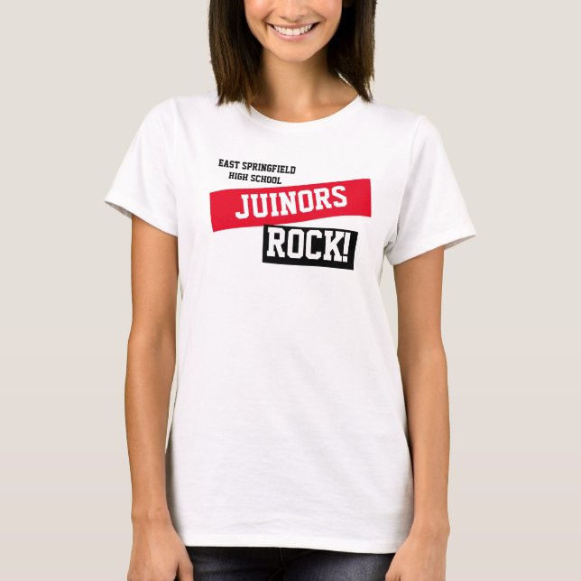 Camiseta de clase secundaria de personalizado Red  (Anverso)