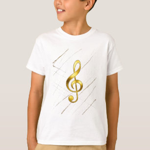 Camiseta de clave de sol dorada – Estilo de música