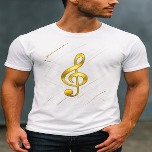 Camiseta de Clave de Sol Dorada – Estilo de Música