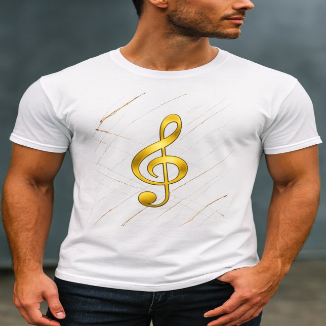 Camiseta de Clave de Sol Dorada – Estilo de Música (Subido por el creador)