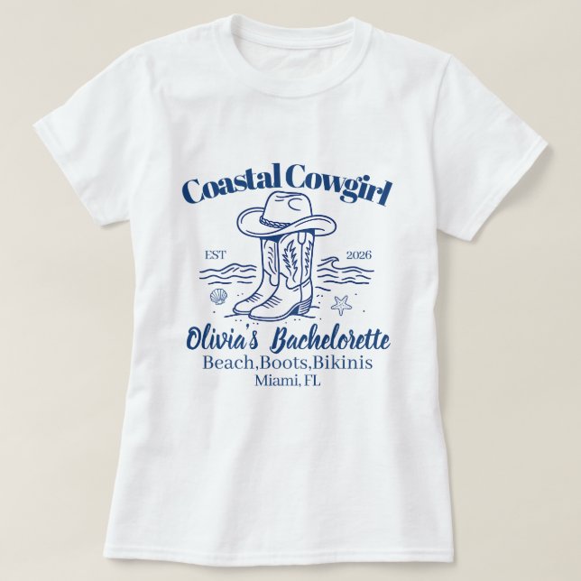 Camiseta de club de fiesta de soltera Coastal Cowg (Diseño del anverso)