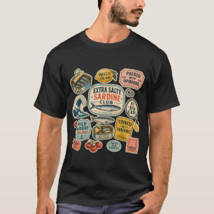 Camiseta de club de sardina enlatada retro extra s