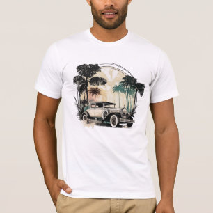 Camiseta de Coche Clásico Vintage Palmeras Tropica