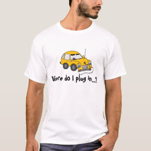 Camiseta de coche eléctrico amarillo...
