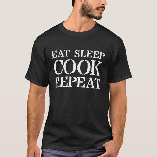 Camiseta De Cocina Para Chef Cocina A Dormir Cocin (Anverso)