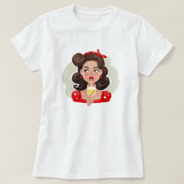 Camiseta de cocktail de niña retro linda