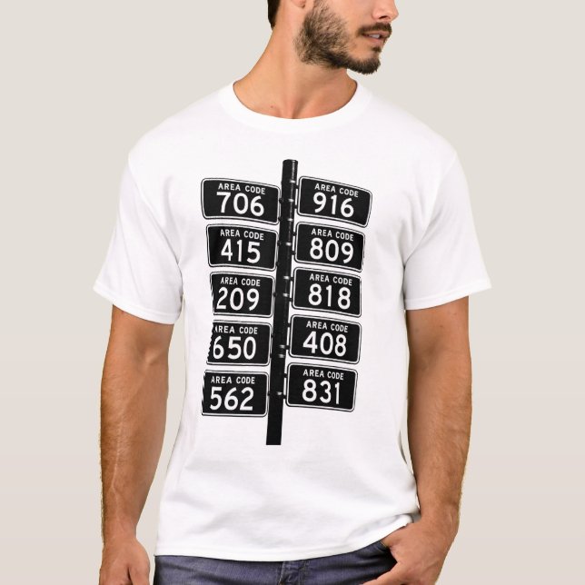 Camiseta de código de área de California  (Anverso)