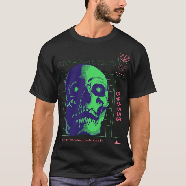 Camiseta de código de barras de modo sin conexión  (Anverso)