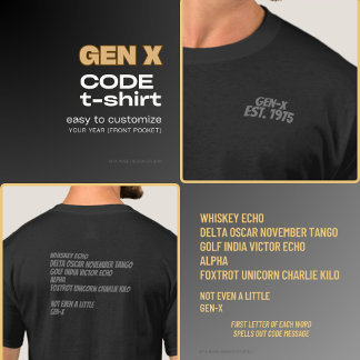 Camiseta de código GenX - Negro y gris