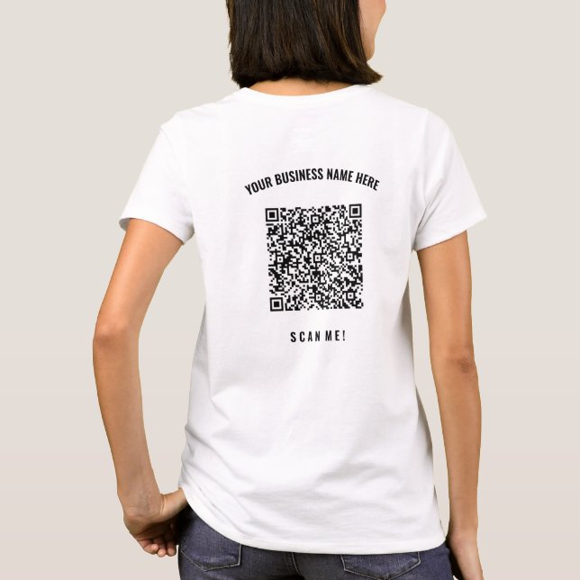 Camiseta de código QR de la compañía de texto Pers (Reverso)
