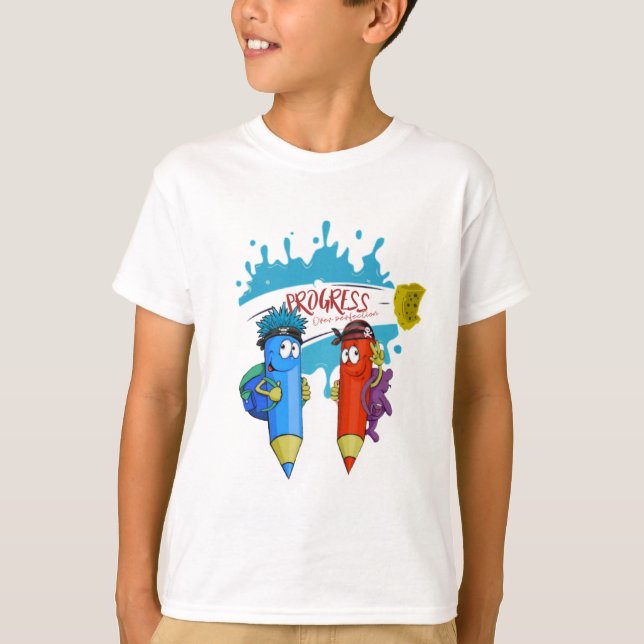 Camiseta de colegio con lápiz (Anverso)