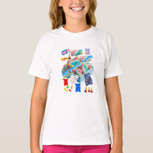 Camiseta de collage de caramelos Pastel