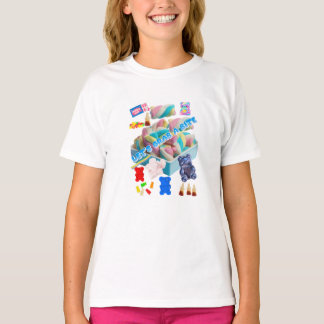 Camiseta de collage de caramelos Pastel